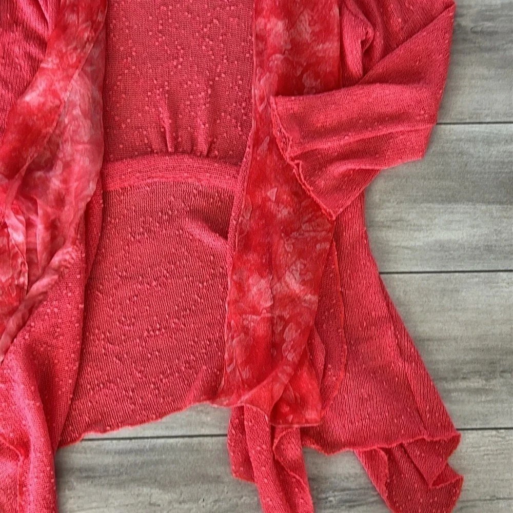 Alberto Makali Vibrant Coral Pink Open front Cardigan size large